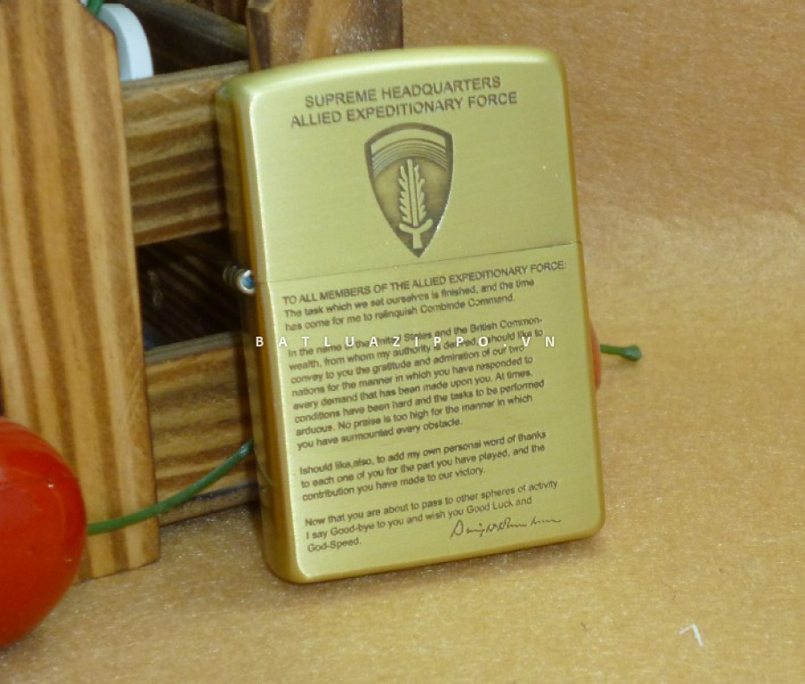 Bật lửa Zippo chính hãng đồng nhẹ khắc Eisenhower