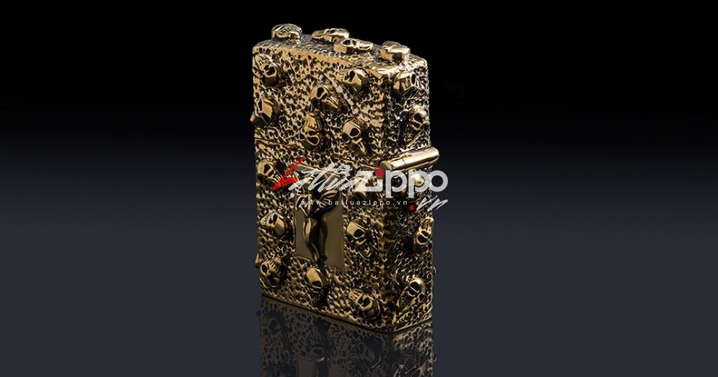 Bật lửa Zippo chính hãng Skeleton Gold Angel Wings