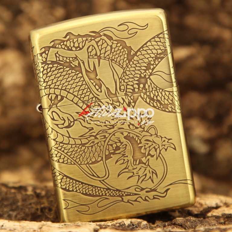 Bật lửa Zippo chính hãng khắc rồng quấn quanh dũng mãnh