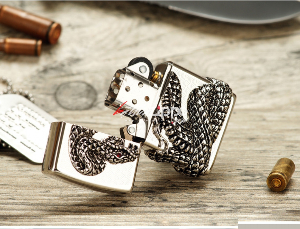 Bật lửa Zippo chính hãng bac thanh xà quấn quanh