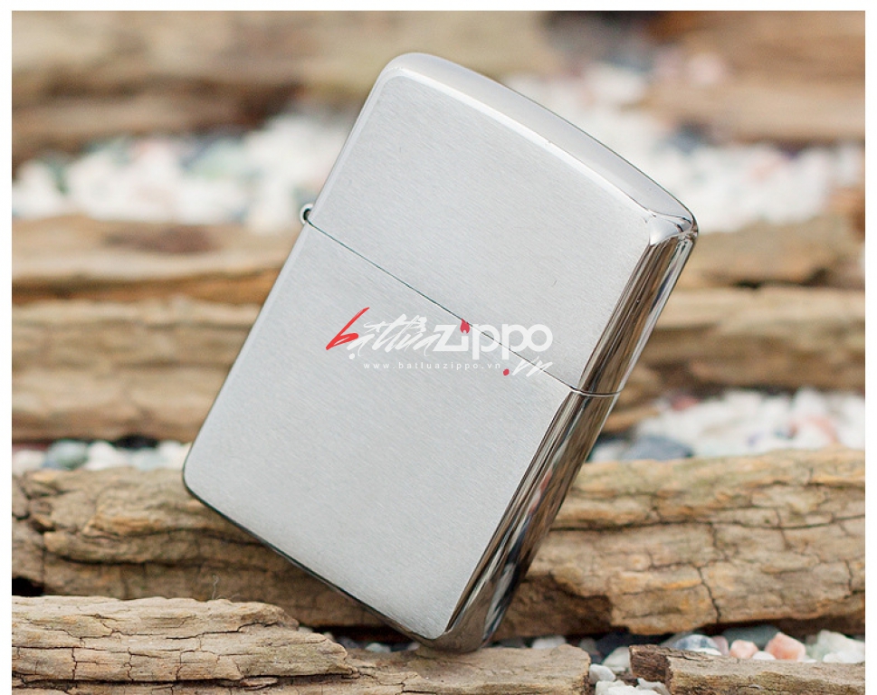Bật Lửa Zippo Vỏ Dày Đồng Mạ Chrome Xước Ngang - SKU 162 – Zippo Armor Brushed Chrome