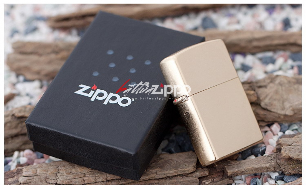 Bật Lửa Zippo Đồng Vàng Xi Xước Bụi - SKU 207G – Zippo Gold Dust