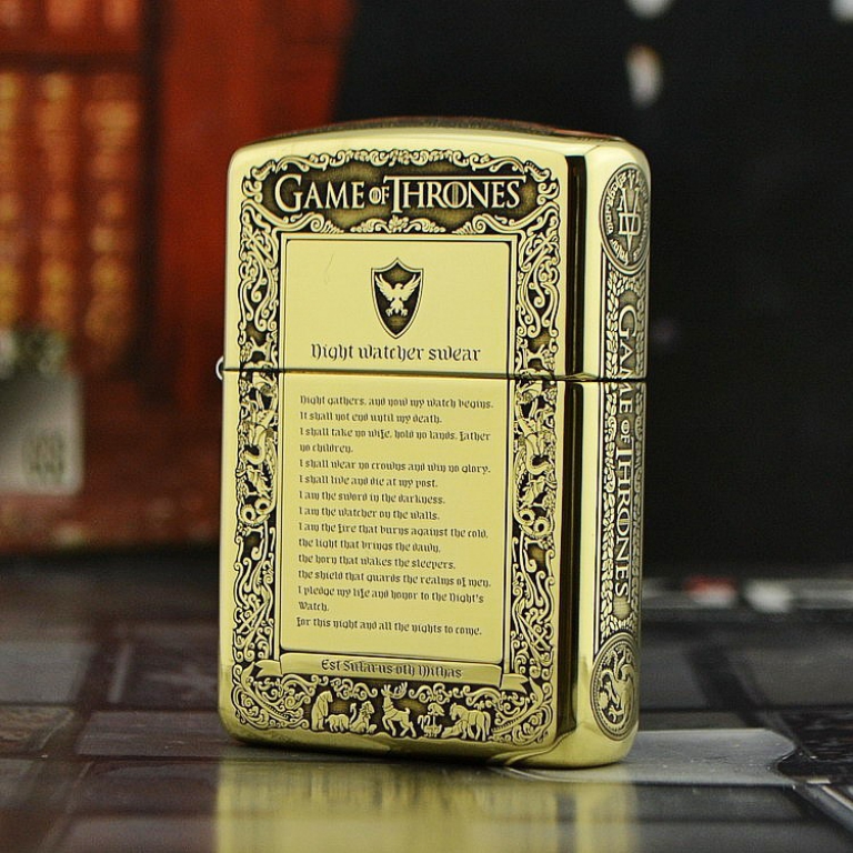 Zippo Chính Hãng Đồng Bóng Khắc  Game Of Thrones