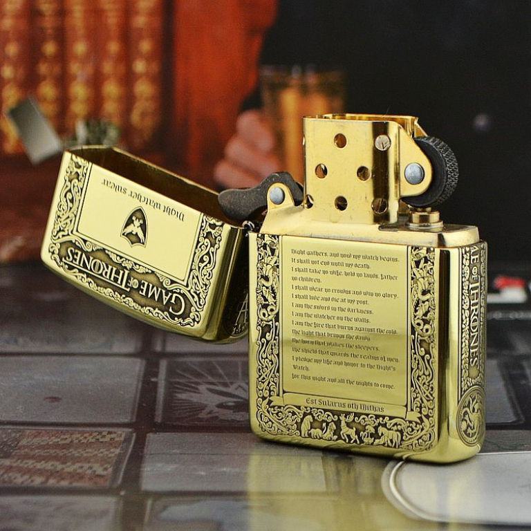 Zippo Chính Hãng Đồng Bóng Khắc  Game Of Thrones