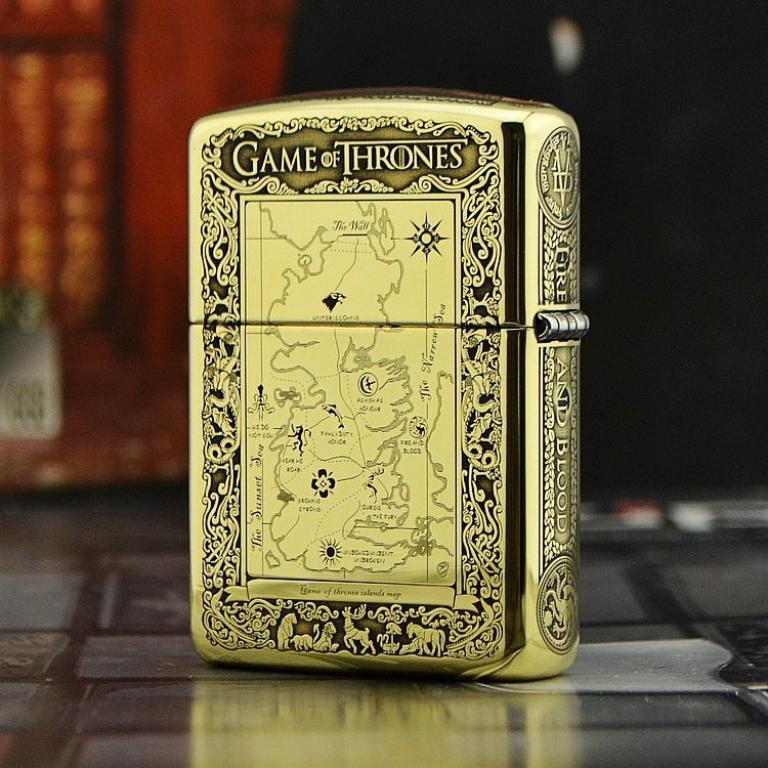 Zippo Chính Hãng Đồng Bóng Khắc  Game Of Thrones