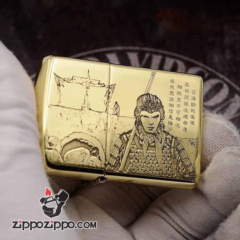 Bật Lửa Zippo Đồng Phiên Bản Armor Khắc Hình Tề Thiên Đại Thánh