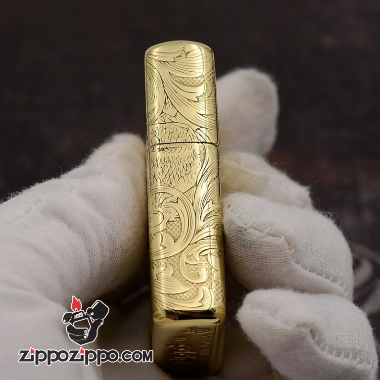 Zippo Chất Liêu Đồng phiên bản Armor Khắc Hình Rồng Nguyên Con