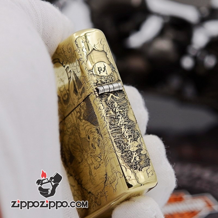 Bật Lửa Zippo đồng Khắc Hình Quan Vũ Armor