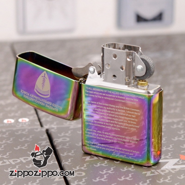 Zippo 7 Mầu Khắc Tuyên Ngôn Thế Chiến 2