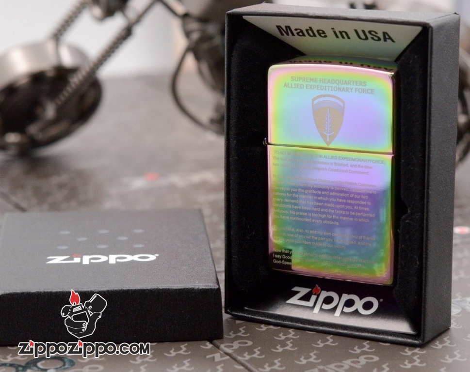 Zippo 7 Mầu Khắc Tuyên Ngôn Thế Chiến 2