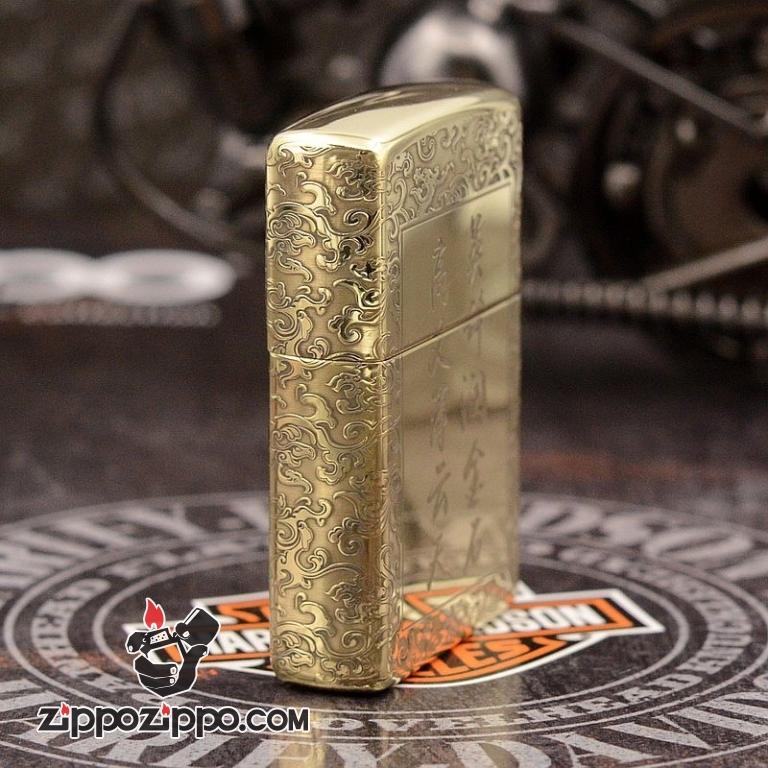 ZIppo Chất Liệu Đồng Bóng Khắc Quan Vũ
