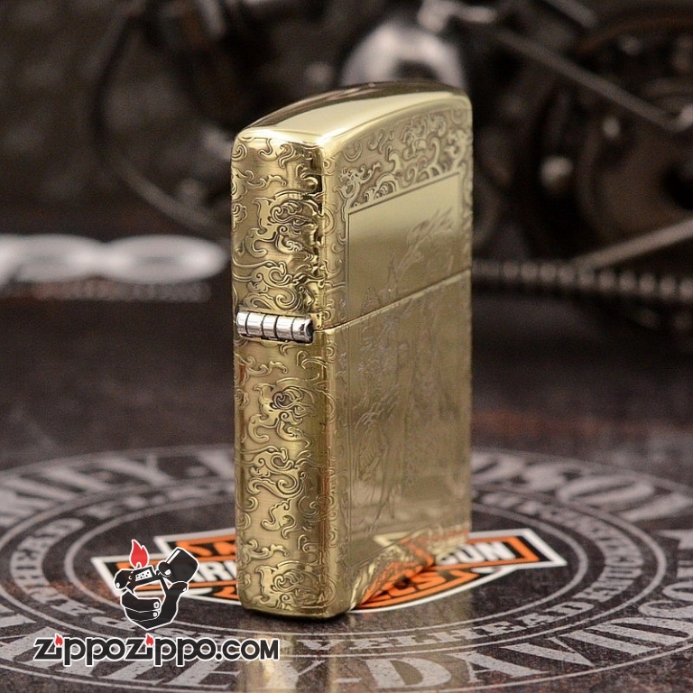 ZIppo Chất Liệu Đồng Bóng Khắc Quan Vũ