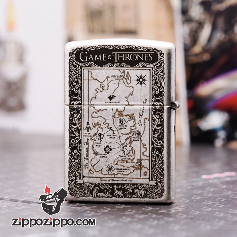 Zippo 121FB Bạc Cổ Khắc Game of Thornes
