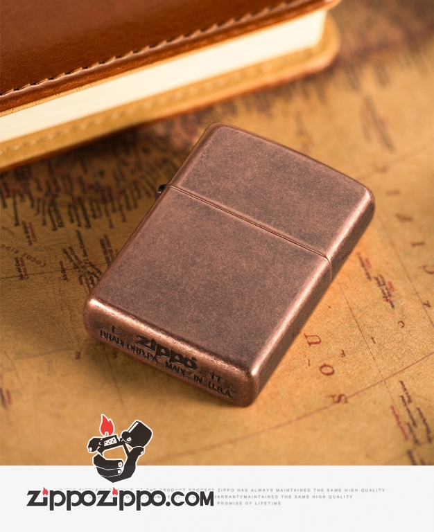 Bật Lửa Zippo Đồng Thau Mạ Đồng Đỏ Giả Cổ - Sku 301FB – Zippo Antique Copper