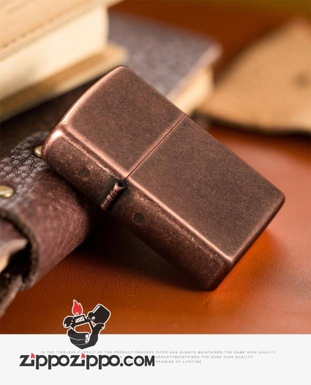 Bật Lửa Zippo Đồng Thau Mạ Đồng Đỏ Giả Cổ - Sku 301FB – Zippo Antique Copper