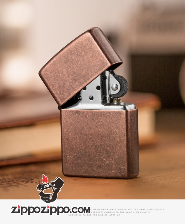 Bật Lửa Zippo Đồng Thau Mạ Đồng Đỏ Giả Cổ - Sku 301FB – Zippo Antique Copper