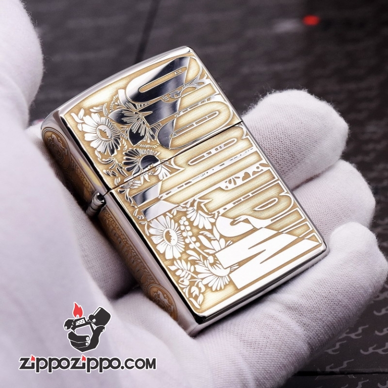 Bật Lửa Zippo Màu Đen Bóng Khắc Marlboro