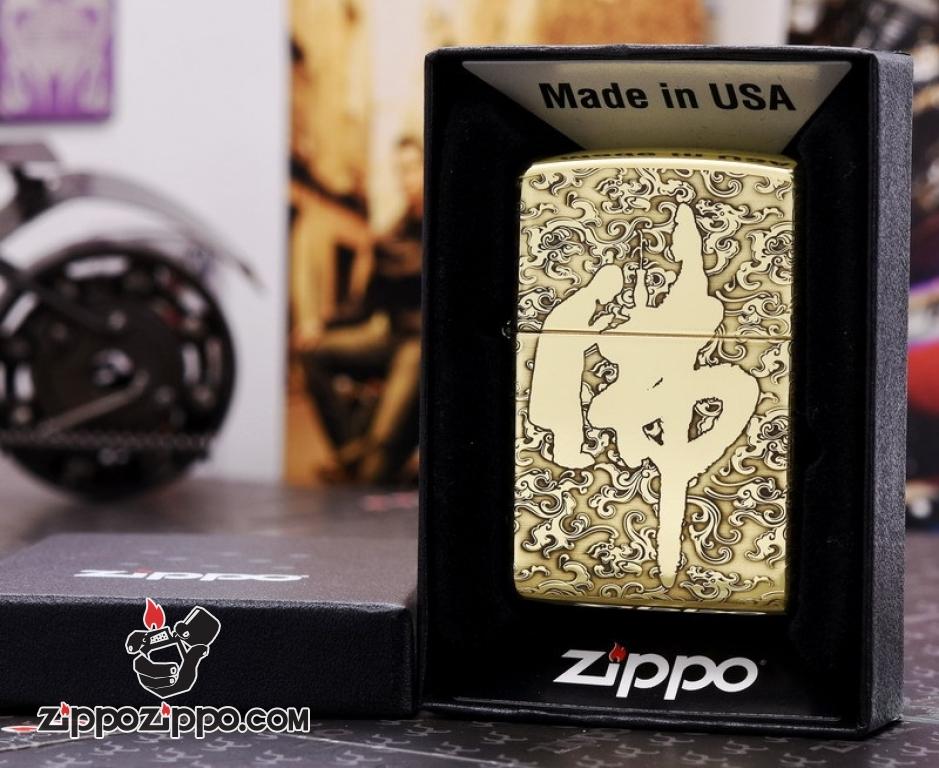 Bật Lửa Zippo Chất Liệu Đồng Chạm Khắc Đước Phật