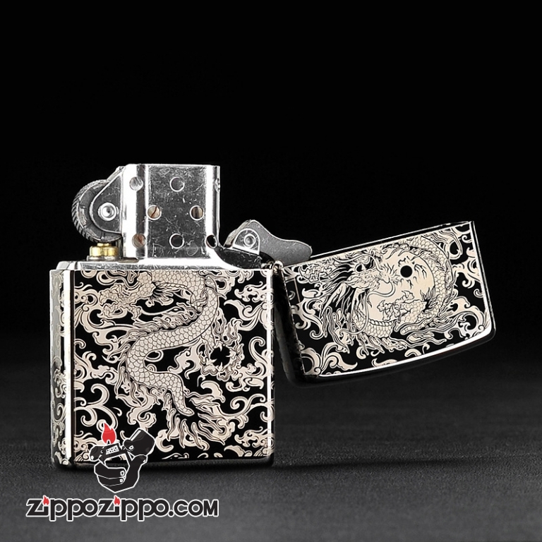 Bật Lửa Zippo Chính Hãng Khắc Rồng Hai Mặt