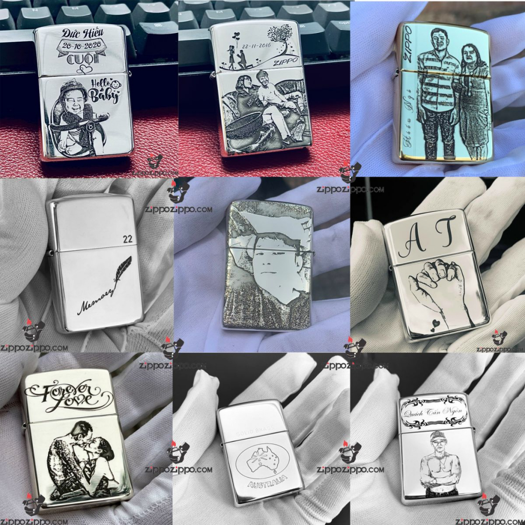 Nhận Thiết Kế Chế Tác Zippo Theo Yêu Cầu Trên Nền Bạc Khối