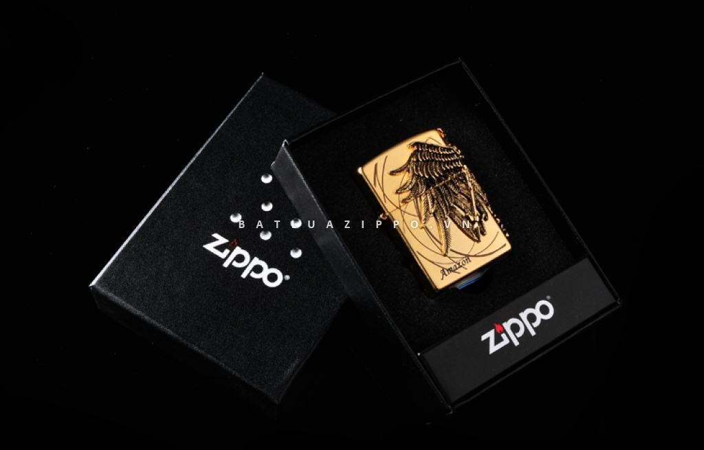 Bật lửa Zippo chính hãng Amazons Angel Ares phiên bản vàng