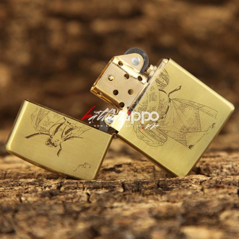 Bât lửa Zippo chính hãng đồng khắc ông Thần Tài may mắn