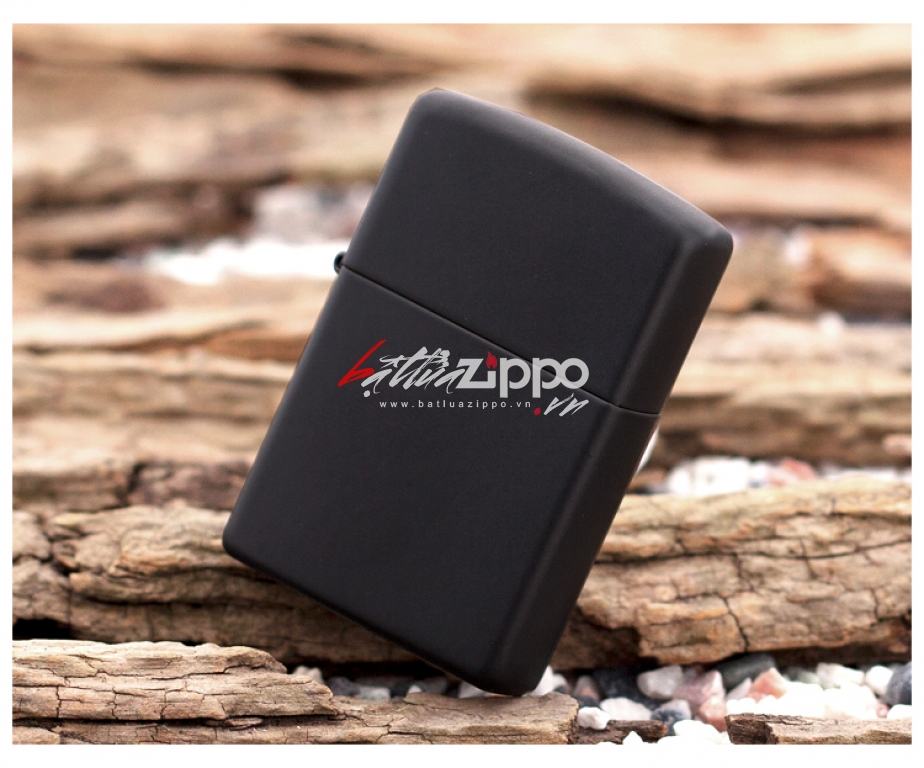 Bật Lửa Zippo Sơn Tĩnh Điện Màu Đen- SKU 218 – Zippo Black Matte