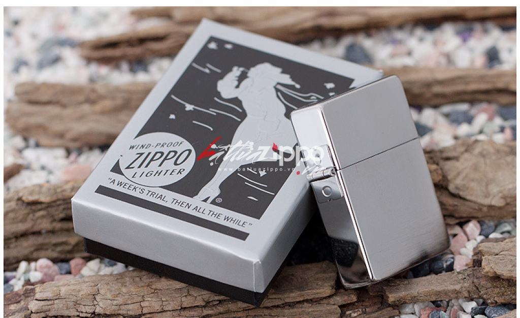 Bật Lửa Zippo 1935Mạ Chrome Vân Ngang - SKU 1935.25 – Zippo 1935 Replica Brushed Chrome