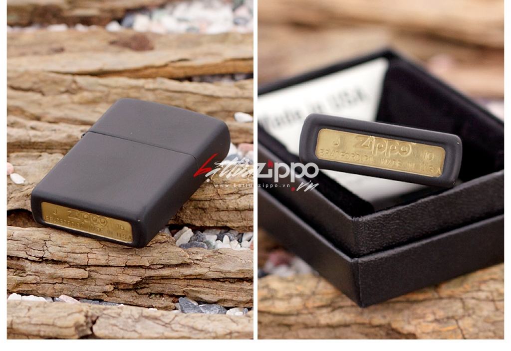 Bật Lửa Zippo Sơn Tĩnh Điện Màu Đen- SKU 218 – Zippo Black Matte