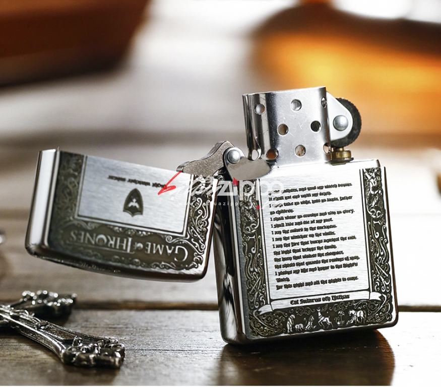 Bật lửa Zippo chính hãng màu bạc phiên bản Game of Thornes