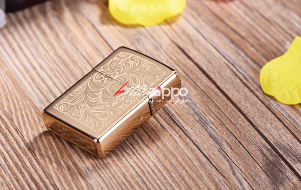 Bật Lửa Zippo đồng vàng hoa văn Ý - Zippo 352B – Zippo Venetian Brass