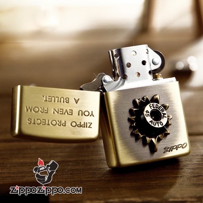 Bật lửa Zippo khắc nổi hình viên đạn