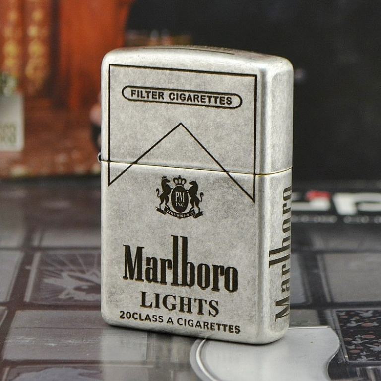 Bật lửa Zippo cổ bạc phiên bản Marlboro Light