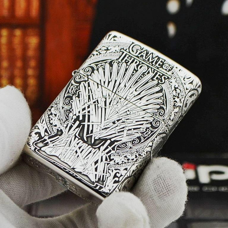 Bật lửa Zippo Bạc nguyên khối Game of Thrones Bản Vỏ Mỏng