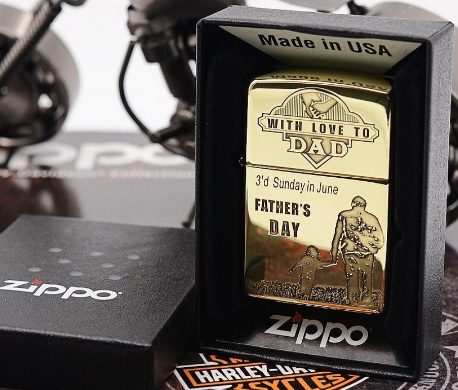 Zippo Chính Hãng Đồng Bóng Khắc Ngày Của Người Cha Vĩ Đại