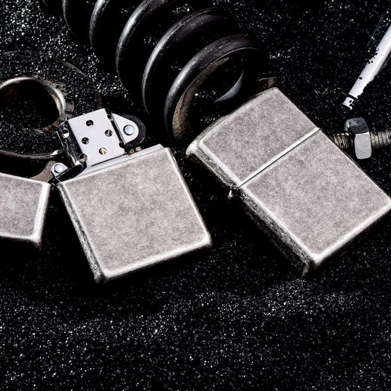 Bật Lửa Zippo Đồng Thau Mạ Bạc Giả Cổ - SKU 121FB – Zippo Antique Silver Plate