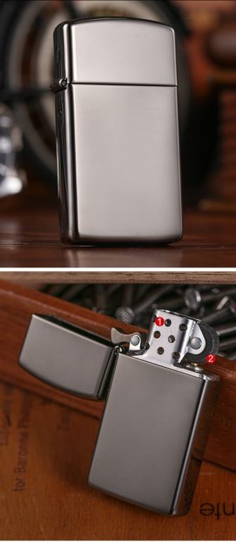 Bật Lửa Zippo Bản Nhỏ Sơn Màu Đen Xám Khói- SKU 20492 – Zippo Slim® Black Ice®