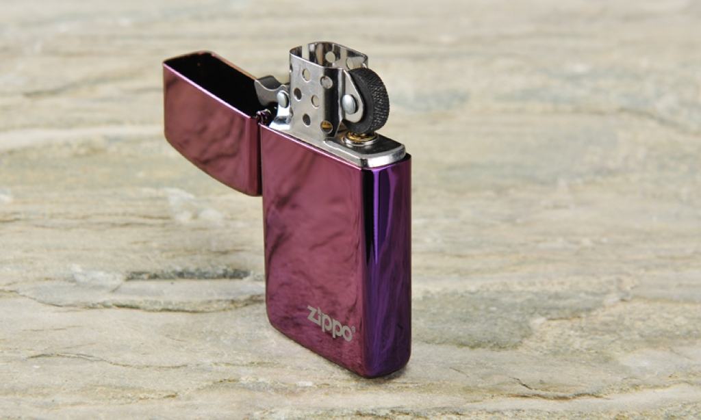 Bật Lửa Zippo Bản Nhỏ Sơn Màu Tím - Logo Zippo 28124ZL – Zippo Slim® High Polish Purple Zippo Logo
