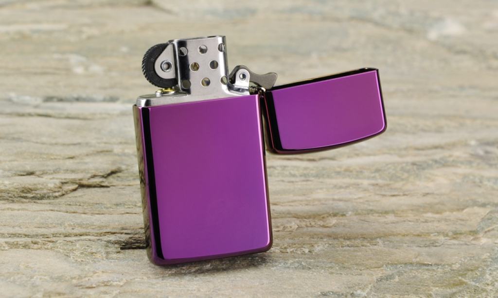Bật Lửa Zippo Bản Nhỏ Sơn Màu Tím - Logo Zippo 28124ZL – Zippo Slim® High Polish Purple Zippo Logo