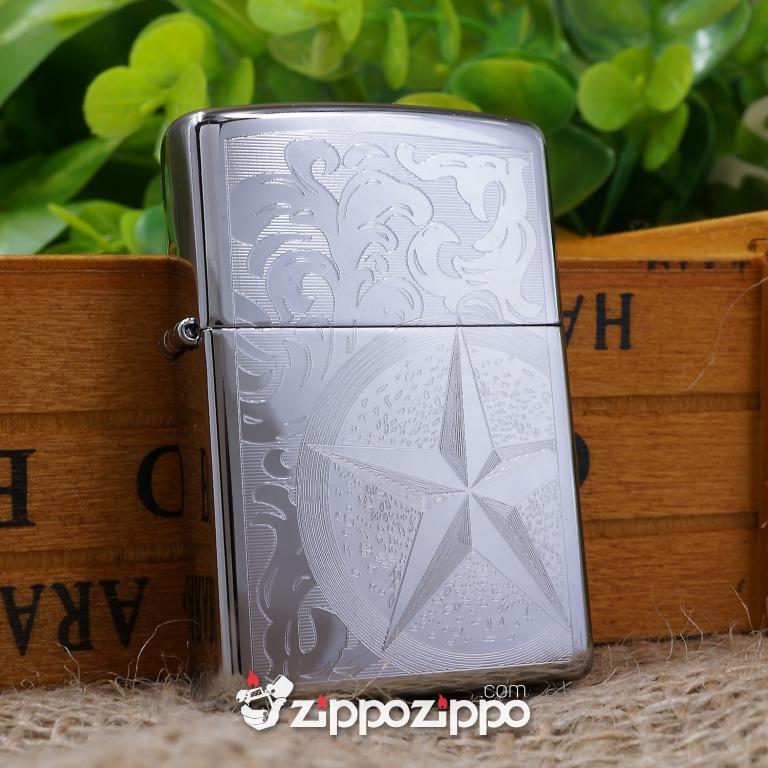 Bật lửa zippo mầu bạc khắc huân chương việt nam