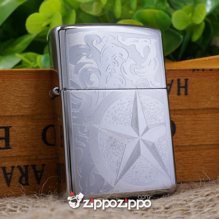 Bật lửa zippo mầu bạc khắc huân chương việt nam