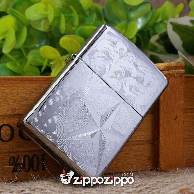 Bật lửa zippo mầu bạc khắc huân chương việt nam