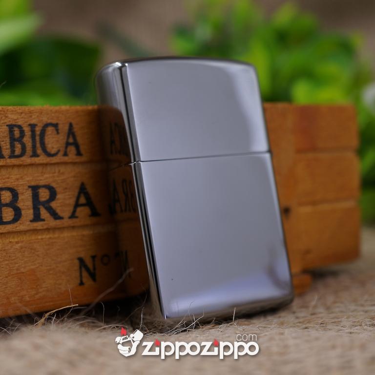 Zippo Màu Đen Bóng Chạm KHắc Hình Hổ Nguyên Con