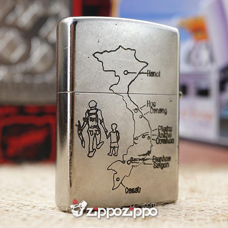 Bật lửa zippo chiến tranh việt nam sản xuất 2017 (máy bay Củ Chi)