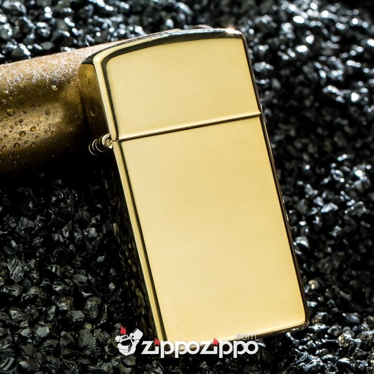 Bật Lửa Zippo Bản Nhỏ Đồng Vàng Trơn Bóng - SKU 1654B – Zippo Slim High Polish Brass