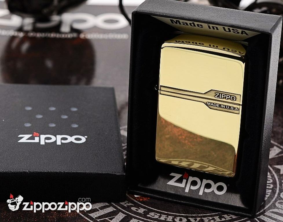 Bật lửa Zippo chính hãng đồng bóng nhẹ thiết kế cổ điển