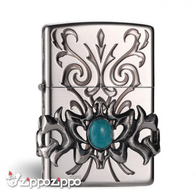 Bật Lửa Zippo Chính Hãng Họa Tiết Ấn Độ Đính Ngọc