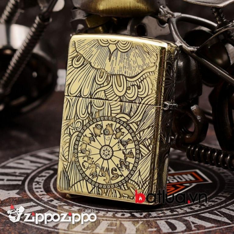 Zippo Chính Hãng Đồng Khắc 12 Con Giáp Tuổi Tuất