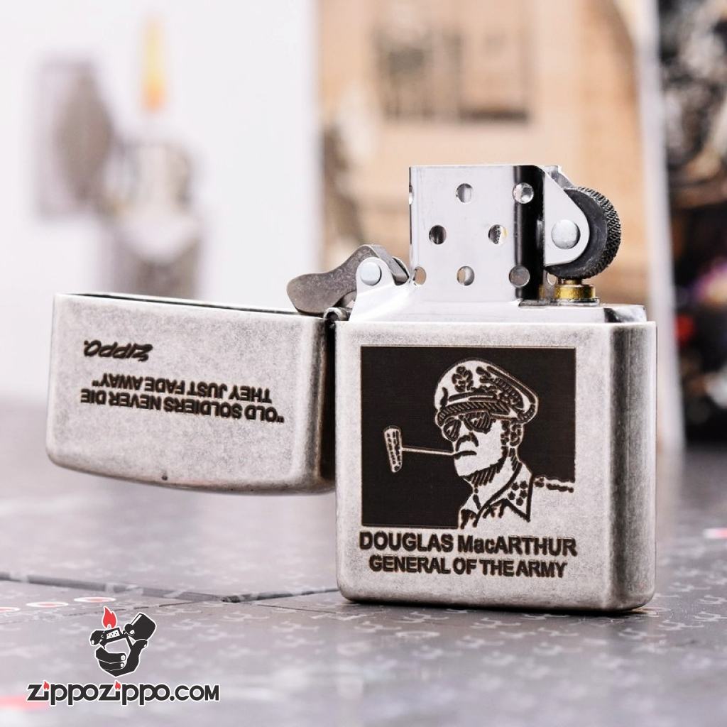 Bật lửa Zippo Chính Hãng Màu Đồng Cổ phiên bản MacArthur