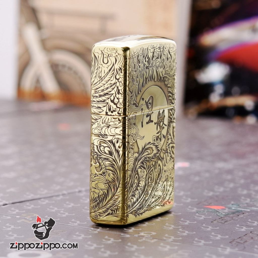 Bật Lửa Zippo Chính Hãng Phiên Bản Armor Chạm Khắc Chim Phượng Hoàng